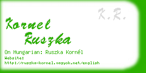 kornel ruszka business card